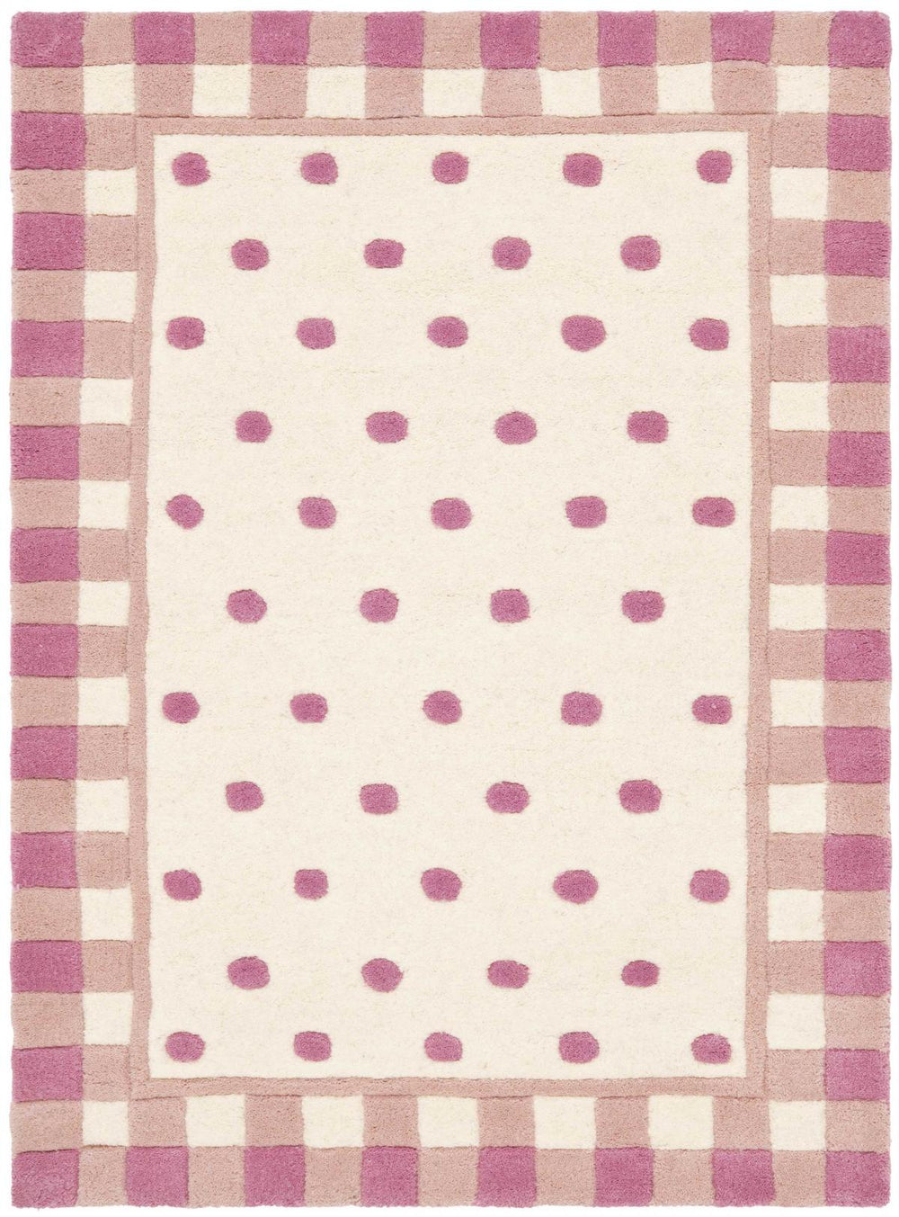 Novelty Nov411  Hand Tufted Wool Pile Rug Ivory / Pink