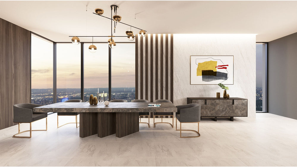 VIG Furniture Nova Domus Amsterdam - Modern Grey Volcano & Eucalyptus Oak Dining Table VGACAMSTERDAM-OAK-DT