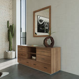 VIG Furniture Nova Domus Fantasia - Contemporary Walnut & Grey Bed with Two Nightstands VGWDHL-W01-01-BED-2NS-LTWLT