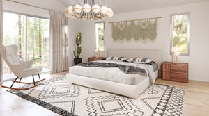 VIG Furniture Nova Domus Sogno - Italian Modern Beige Fabric Low Headboard Bed VGAC-SOGNO-BED