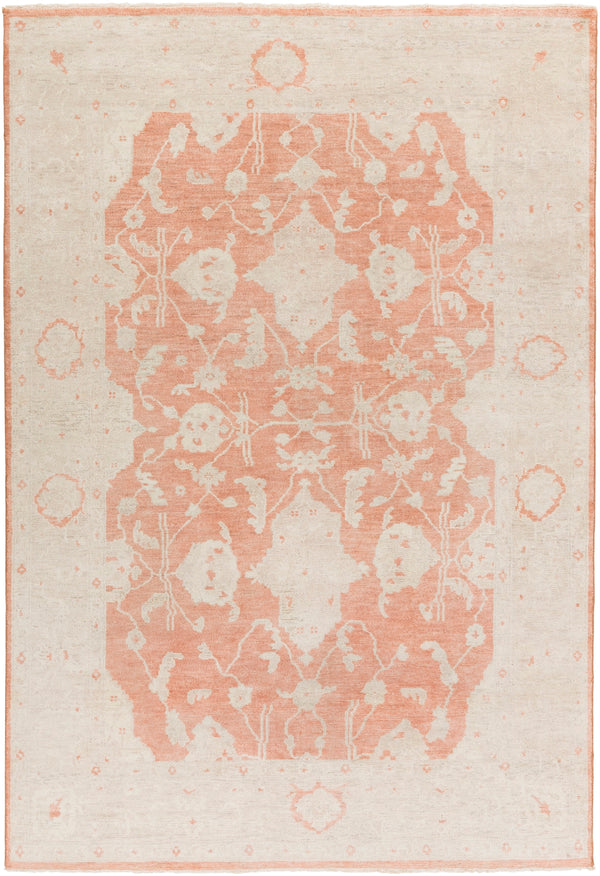 Normandy NOY-8000 Traditional Wool Rug NOY8000-913 Ivory, Khaki, Rose 100% Wool 9' x 13'