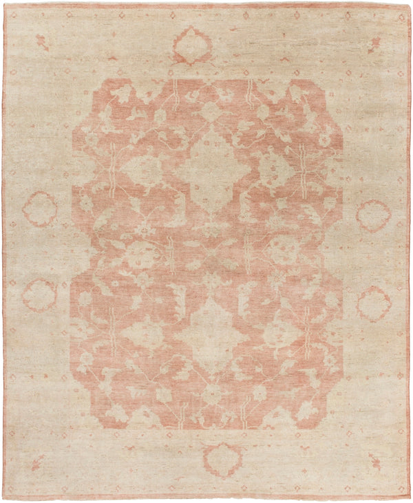 Normandy NOY-8000 Traditional Wool Rug NOY8000-810 Ivory, Khaki, Rose 100% Wool 8' x 10'