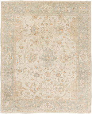 Normandy NOY-8002 Traditional Wool Rug NOY8002-810 Ivory, Khaki, Beige, Wheat, Camel 100% Wool 8' x 10'
