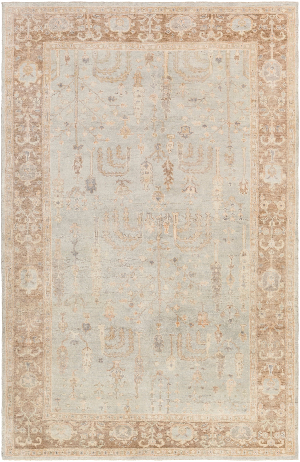Normandy NOY-8003 Traditional Wool Rug NOY8003-913 Beige, Khaki, Wheat, Camel, Pale Blue 100% Wool 9' x 13'