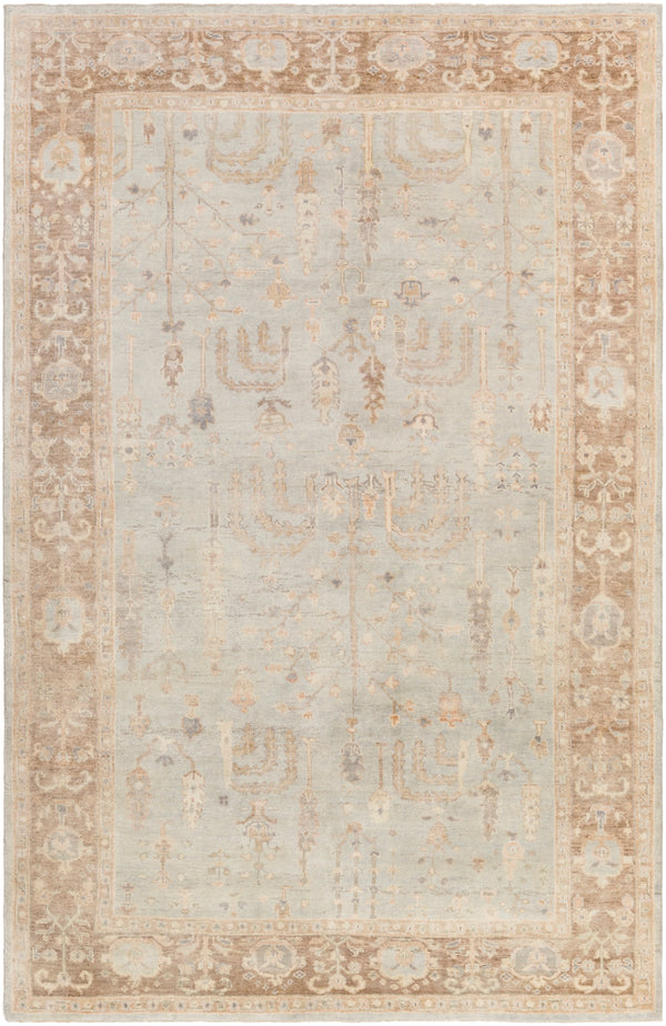 Normandy NOY-8003 Traditional Wool Rug NOY8003-913 Beige, Khaki, Wheat, Camel, Pale Blue 100% Wool 9' x 13'