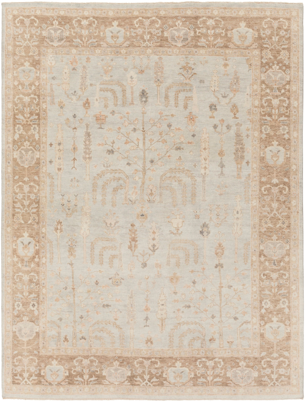 Normandy NOY-8003 Traditional Wool Rug NOY8003-913 Beige, Khaki, Wheat, Camel, Pale Blue 100% Wool 9' x 13'