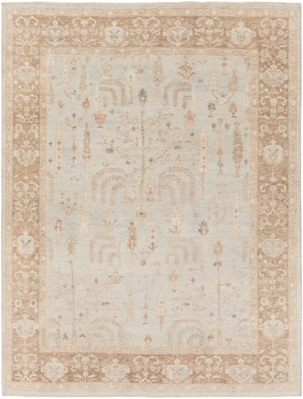 Normandy NOY-8003 Traditional Wool Rug NOY8003-810 Beige, Khaki, Wheat, Camel, Pale Blue 100% Wool 8' x 10'