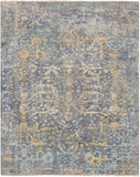 Normandy NOY-8005 Traditional Wool Rug NOY8005-810 Denim, Sage, Bright Yellow, Aqua, Taupe, Khaki 100% Wool 8' x 10'