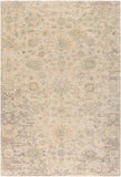 Normandy NOY-8006 Traditional Wool Rug NOY8006-913 Wheat, Khaki, Teal, Medium Gray 100% Wool 9' x 13'