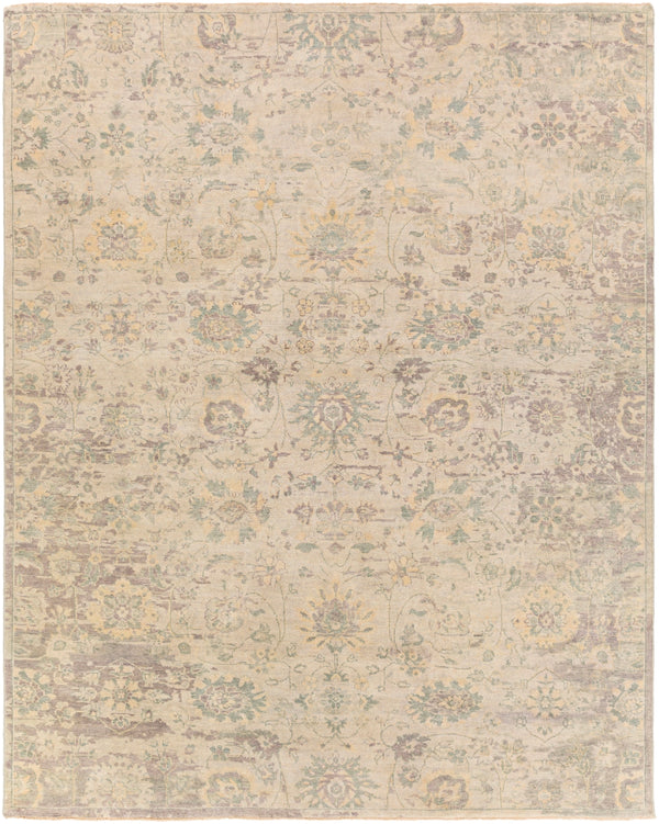 Normandy NOY-8006 Traditional Wool Rug NOY8006-810 Wheat, Khaki, Teal, Medium Gray 100% Wool 8' x 10'