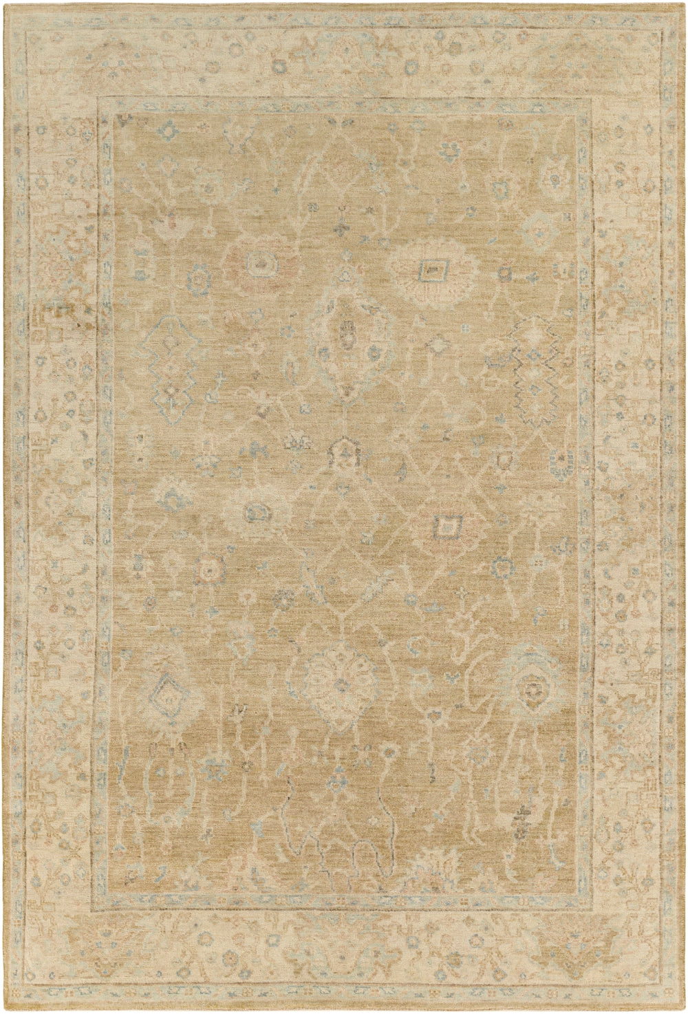 Normandy NOY-8008 Traditional Wool Rug NOY8008-913 Beige, Cream, Seafoam, Dark Brown, Camel, Butter, Light Gray 100% Wool 9' x 13'