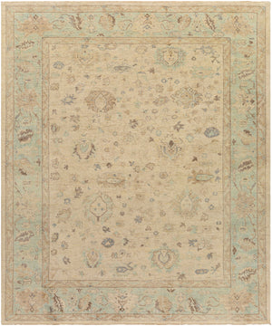 Normandy NOY-8010 Traditional Wool Rug NOY8010-810 Seafoam, Cream, Dark Brown, Tan, Butter, Denim 100% Wool 8' x 10'