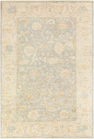 Normandy NOY-8011 Traditional Wool Rug NOY8011-913 Ivory, Light Gray, Aqua, Camel, Wheat 100% Wool 9' x 13'
