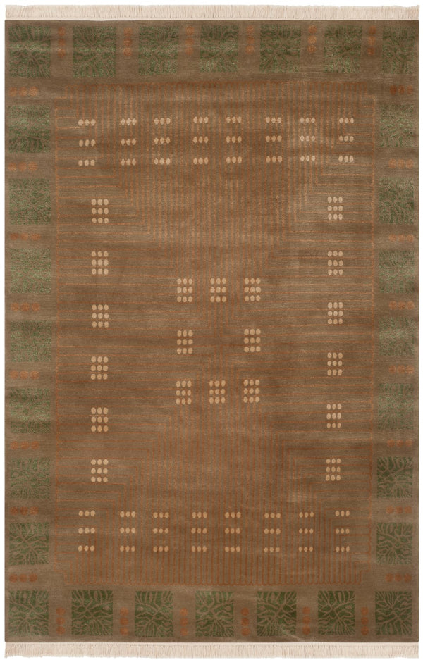 NP104 Hand Knotted Wool Rug from Nepal – Luxurious Rectangle Design for Elegant Home Decor
