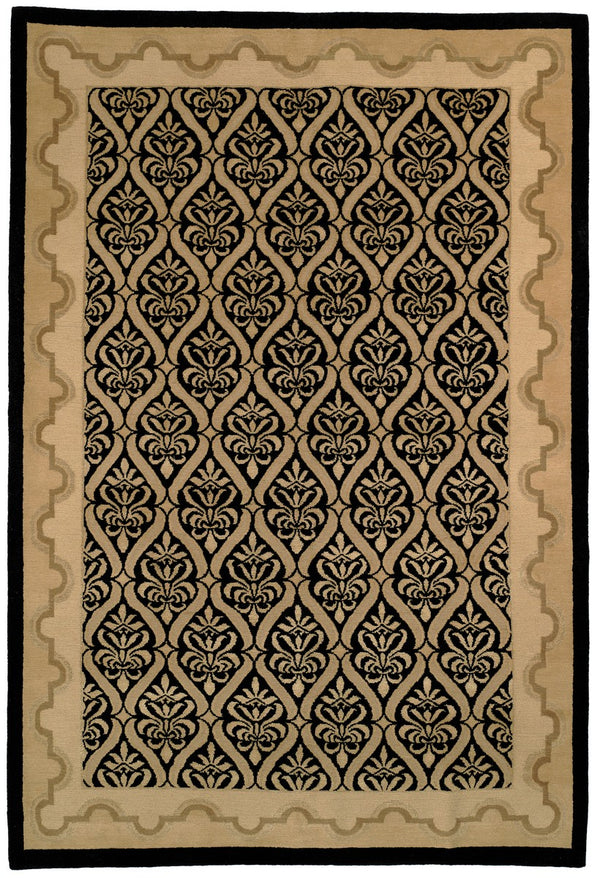 NP328 Exquisite Hand Knotted Silk and Wool Rectangle Rug from Nepal – Timeless Elegance for Your Home