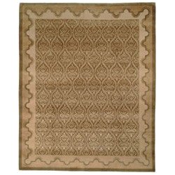 NP328 Exquisite Hand Knotted Silk and Wool Rectangle Rug from Nepal – Timeless Elegance for Your Home