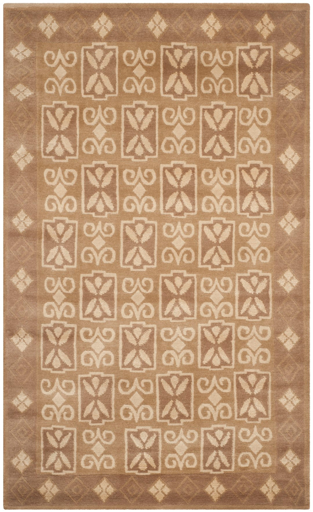 NP332 Exquisite Hand Knotted Rectangle Rug in Luxurious Silk and Wool Crafted in Nepal