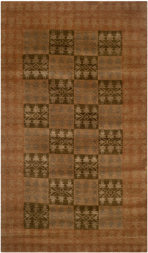 NP334 Hand Knotted Silk and Wool Rectangle Rug from Nepal - Luxurious, Unique Home Accent Decor