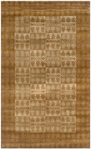 NP334 Hand Knotted Silk and Wool Rectangle Rug from Nepal - Luxurious, Unique Home Accent Decor
