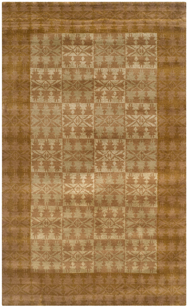 NP334 Hand Knotted Silk and Wool Rectangle Rug from Nepal - Luxurious, Unique Home Accent Decor