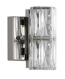 Bethel Chrome Wall Sconce in Metal & Crystal