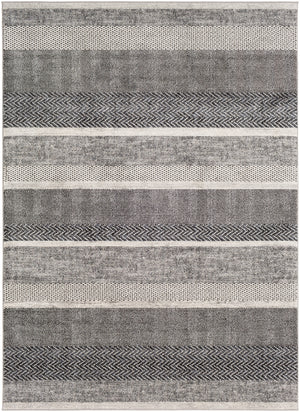 Nepali NPI-2303 Modern Polypropylene, Polyester Rug NPI2303-93123 Black, Medium Gray, Cream 85% Polypropylene, 15% Polyester 9' x 12'3"