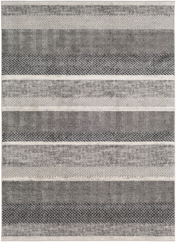 Nepali NPI-2303 Modern Polypropylene, Polyester Rug NPI2303-93123 Black, Medium Gray, Cream 85% Polypropylene, 15% Polyester 9' x 12'3"