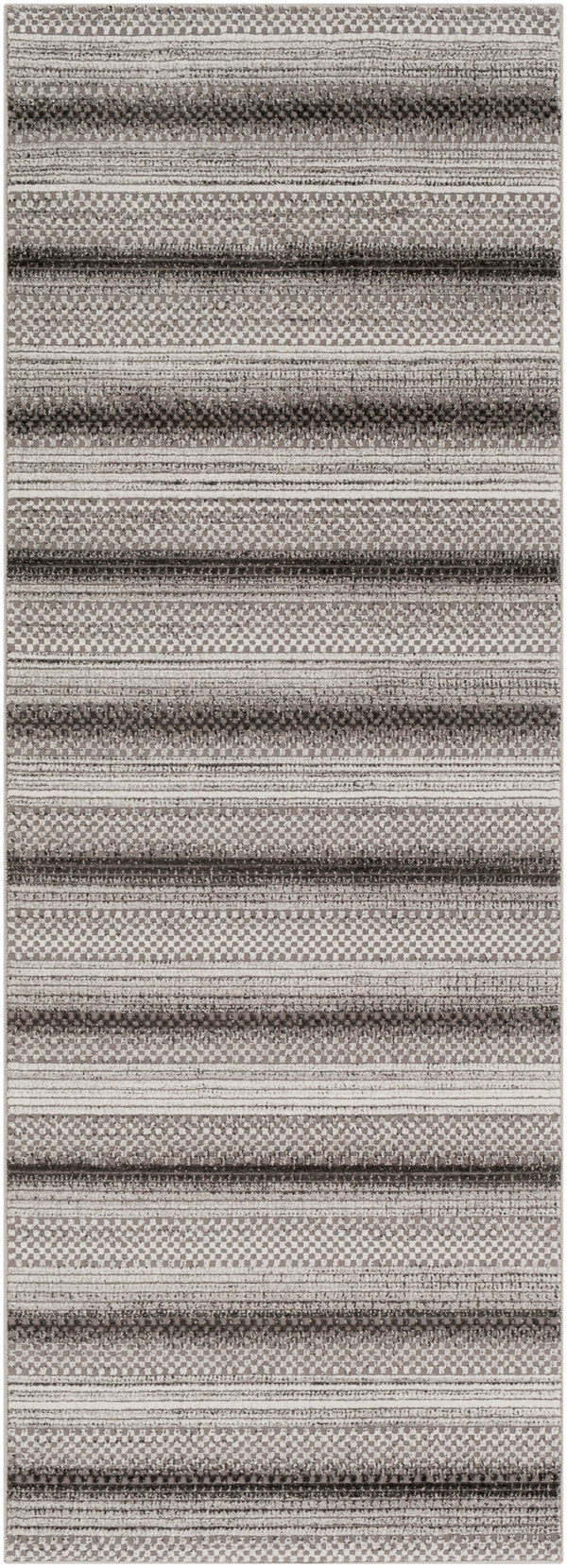 Nepali NPI-2304 Global Polypropylene Rug NPI2304-2773 Camel, Cream, Medium Gray, Black 100% Polypropylene 2'7" x 7'3"