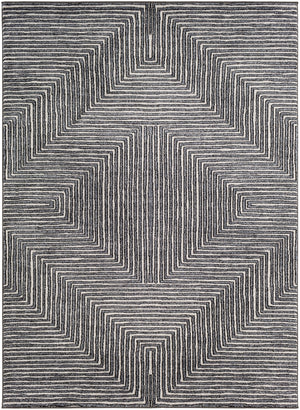 Nepali NPI-2317 Modern Polypropylene, Polyester Rug NPI2317-93123 Medium Gray, Cream, Black 85% Polypropylene, 37% Polyester 9' x 12'3"