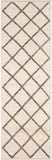 Napels NPL-2300 Modern Wool, Viscose Rug NPL2300-268 Cream, Dark Brown 70% Wool, 30% Viscose 2'6" x 8'