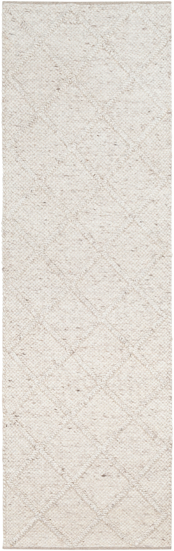 Napels NPL-2303 Modern Wool, Viscose Rug NPL2303-268 White 70% Wool, 30% Viscose 2'6" x 8'
