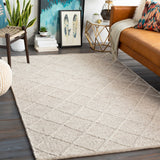 Napels NPL-2305 Modern Wool, Viscose Rug NPL2305-912 Khaki 70% Wool, 30% Viscose 9' x 12'