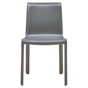 Gervin Recycled Leather Chair Set of 2 - Modern Minimalist Design with Sturdy Steel Frame