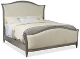 Hooker Furniture CiaoBella Casual Ciao Bella King Upholstered Bed- Speckled Gray in Poplar Solids with Plywood, Fabric, Foam Nailheads 5805-90866-96