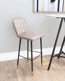 Zuo Modern Manchester 100% Polyester, Plywood, Steel Modern Commercial Grade Barstool Set - Set of 2 Gray, Black, Gold 100% Polyester, Plywood, Steel