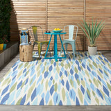 Nourison Waverly Sun N' Shade SND01 Outdoor Machine Made Power-loomed Indoor/outdoor Area Rug Seaglass 10' x 13' 99446147646
