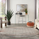 Nourison Rustic Textures RUS12 Painterly Machine Made Power-loomed Indoor Area Rug Grey/Multi 7'10" x round 99446836069