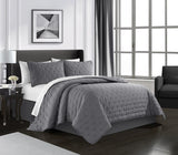 Chyle Grey King 3pc Quilt Set