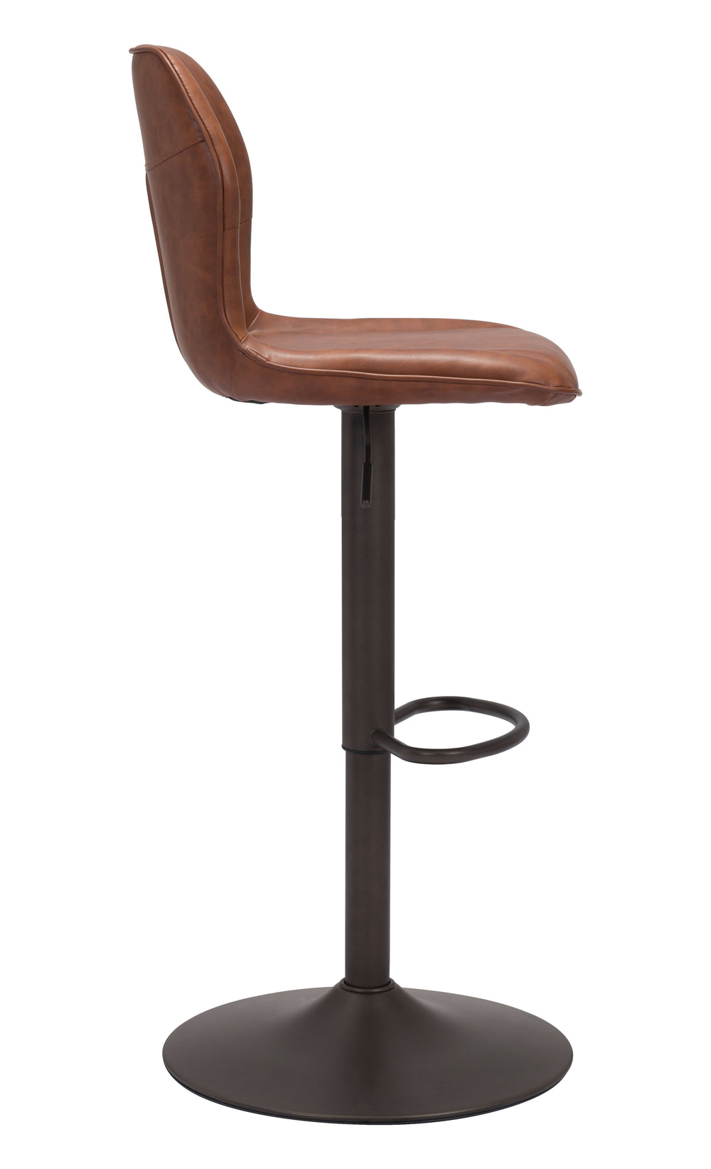 Zuo Modern Vital 100% Polyurethane, Plywood, Steel Modern Commercial Grade Barstool Vintage Brown, Dark Bronze 100% Polyurethane, Plywood, Steel