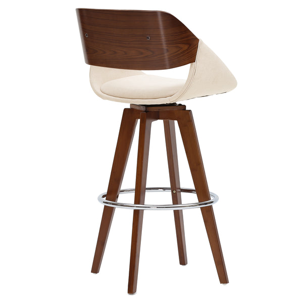 Cyprus 360-Degree Swivel Bar Stool with Mid-Century Design, Comfortable Cushions & Chrome Base