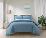 Tyson Blue Queen 3pc Duvet Set