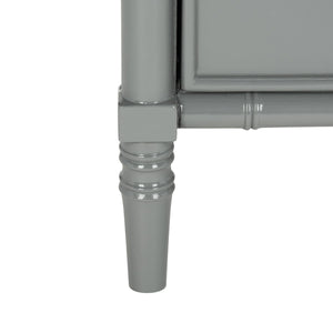 Safavieh Mina Nightstand 25"H Bamboo Modern Coastal 3 Drawer Grey Wood NC Coating MDF ZiNC Alloy NST3500C 889048339521