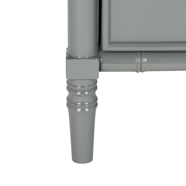 Safavieh Mina Nightstand 25"H Bamboo Modern Coastal 3 Drawer Grey Wood NC Coating MDF ZiNC Alloy NST3500C 889048339521