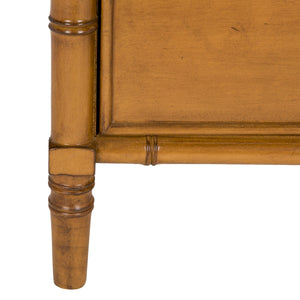 Safavieh Mina Nightstand 25"H Bamboo Coastal 3 Drawer Brown Wood NC Coating MDF ZiNC Alloy NST3500D 889048339552