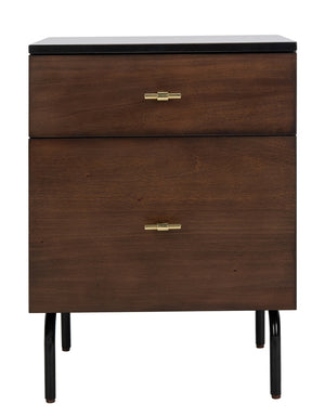 Safavieh Genevieve 2 Drawer Nightstand Walnut Black Wood NST5002A