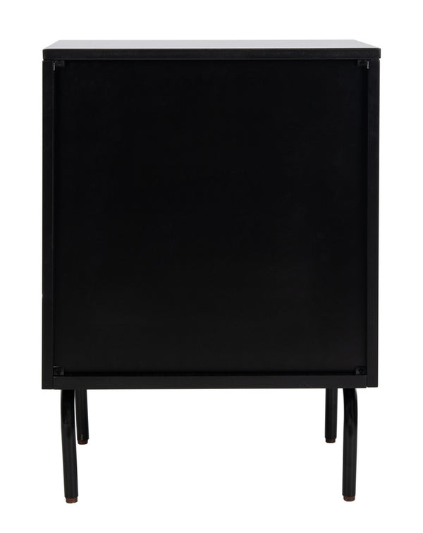 Safavieh Genevieve 2 Drawer Nightstand Walnut Black Wood NST5002A