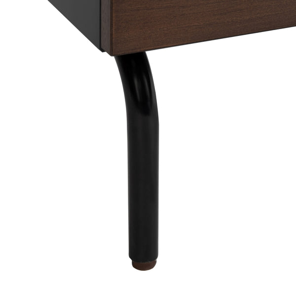 Safavieh Genevieve 2 Drawer Nightstand Walnut Black Wood NST5002A