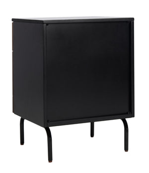 Safavieh Genevieve 2 Drawer Nightstand Walnut Black Wood NST5002A
