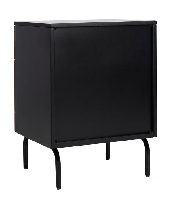 Safavieh Genevieve 2 Drawer Nightstand Walnut Black Wood NST5002A