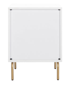 Safavieh Genevieve 2 Drawer Nightstand White Gold Wood NST5002B